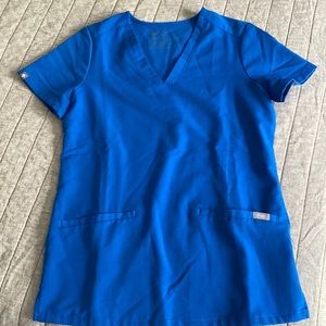 Figs Royal Blue Casma top